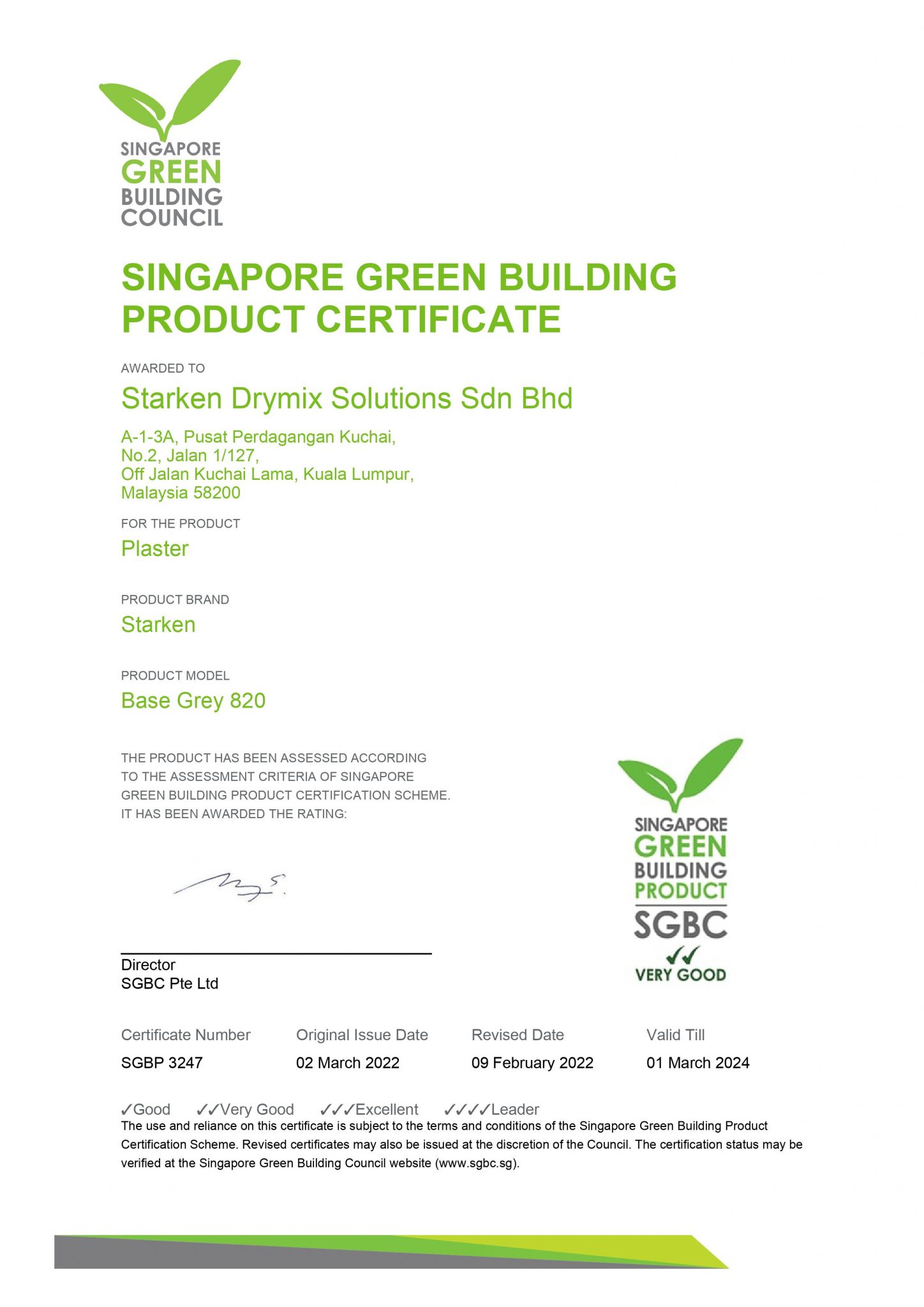 SGBP 3247 SDS Base Grey 820 valid till 1Mar24
